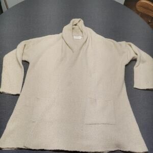 Dreamers Shawl Collar Cardigan Sweater S Beige Wool Blend Cozy
